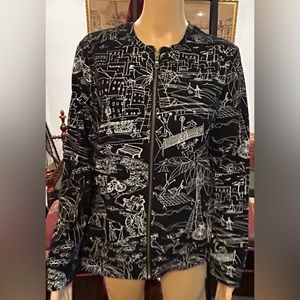 Additions by Chico’s lightweight, zip up jacket with pockets. Sz 2
